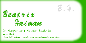 beatrix haiman business card